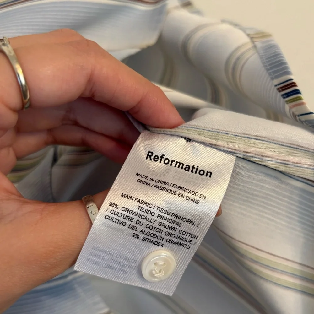 Reformation Sky Relaxed Top – Blue Stripe - Picture 4 of 5